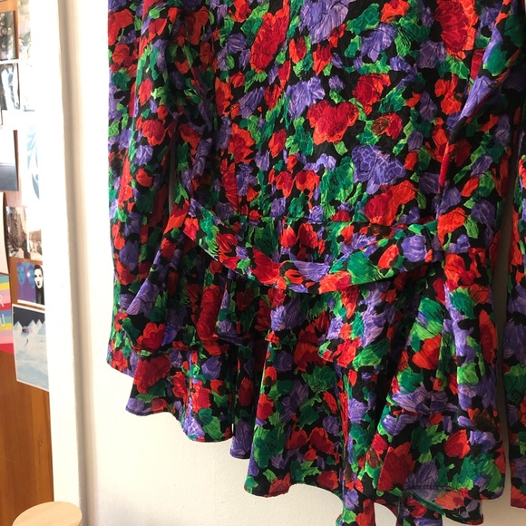 🧬 Vintage blouse, floral print and now at the front, size Medium - Picture 4 of 6